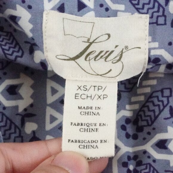 Levi's Shirt Dress Womens Extra Small Long Sleeve Western Southern Print Cowgirl - Picture 6 of 14